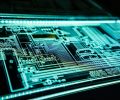 teal LED panel