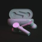 pink and white plastic tool